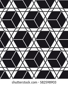 Vector seamless pattern. Modern stylish texture. Repeating geometric tiles with cubes.
