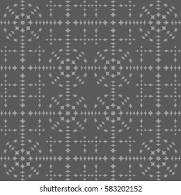 Vector seamless pattern. Modern stylish texture. Repeating geometric tracery. Contemporary graphic design. Gray color Background.