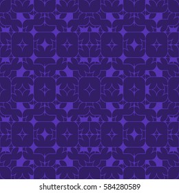 Vector seamless pattern. Modern stylish texture. Repeating geometric tracery. Contemporary graphic design. Indigo color Background.