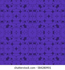 Vector seamless pattern. Modern stylish texture. Repeating geometric tracery. Contemporary graphic design. Indigo color Background.
