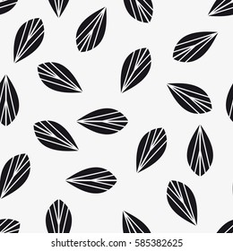 Vector seamless pattern. Modern stylish texture. Repeating geometric tiles with abstract leaves.