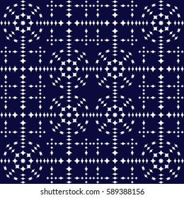 Vector seamless pattern. Modern stylish texture. Repeating geometric tracery. Contemporary graphic design. Navy color Background.
