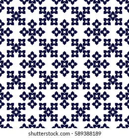 Vector seamless pattern. Modern stylish texture. Repeating geometric tracery. Contemporary graphic design. Navy color Background.