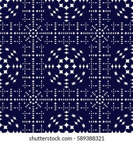 Vector seamless pattern. Modern stylish texture. Repeating geometric tracery. Contemporary graphic design. Navy color Background.
