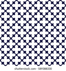 Vector seamless pattern. Modern stylish texture. Repeating geometric tracery. Contemporary graphic design. Navy color Background.