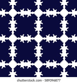 Vector seamless pattern. Modern stylish texture. Repeating geometric tracery. Contemporary graphic design. Navy color Background.