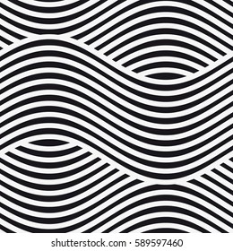 Vector seamless pattern. Modern stylish texture with wavy stripes. Geometric abstract background. 