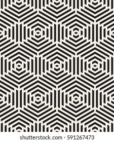Vector seamless pattern. Modern stylish texture. Repeating geometric tiles. Striped rhombuses form trendy monochrome background.