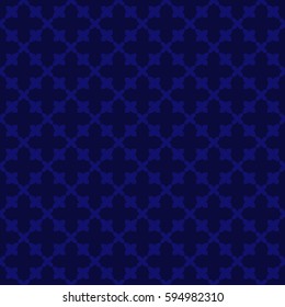 Vector seamless pattern. Modern stylish texture. Repeating geometric tracery. Contemporary graphic design. Navy color Background.