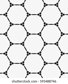 Vector seamless pattern. Modern stylish texture. Repeating geometric tiles with hexagonal grid.