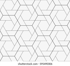 Vector seamless pattern. Modern stylish texture. Repeating geometric tiles with hexagonal grid.
