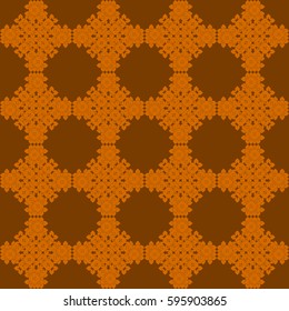 Vector seamless pattern. Modern stylish texture. Repeating geometric tracery. Contemporary graphic design. Orange color Background.