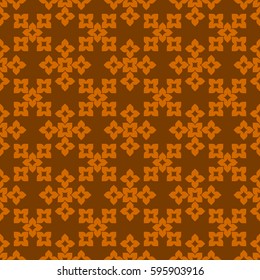 Vector seamless pattern. Modern stylish texture. Repeating geometric tracery. Contemporary graphic design. Orange color Background.