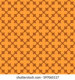Vector seamless pattern. Modern stylish texture. Repeating geometric tracery. Contemporary graphic design. Orange color Background.