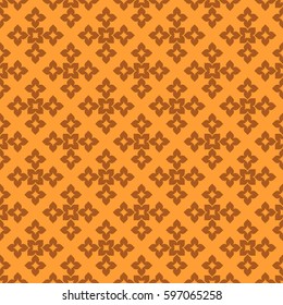 Vector seamless pattern. Modern stylish texture. Repeating geometric tracery. Contemporary graphic design. Orange color Background.