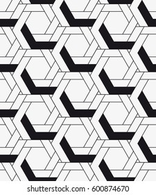Vector seamless pattern. Modern stylish texture. Repeating geometric tiles with hexagonal grid.