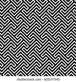 Vector seamless pattern. Modern stylish texture. Monochrome geometric pattern from broken lines.