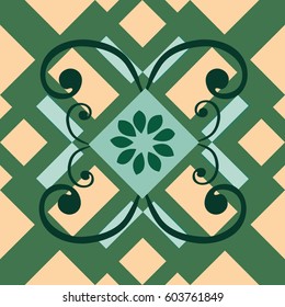 Vector seamless pattern. Modern stylish texture. Repeating geometric tiles with smooth rhombuses