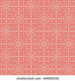 Vector seamless pattern. Modern stylish texture. Repeating geometric tracery. Contemporary graphic design. Pink color Background.