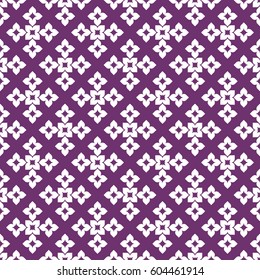 Vector seamless pattern. Modern stylish texture. Repeating geometric tracery. Contemporary graphic design. Purple color Background.