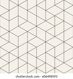 Vector seamless pattern. Modern stylish texture with monochrome trellis. Repeating geometric triangular grid. Simple graphic design. Trendy hipster sacred geometry.