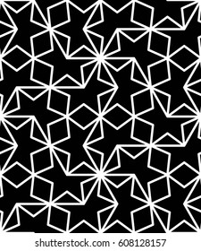 Vector seamless pattern. Modern stylish texture. Monochrome geometric pattern from broken lines.