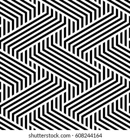 Vector seamless pattern. Modern stylish texture. Monochrome geometric pattern from intersecting strips.
