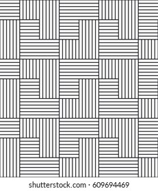 Vector seamless pattern. Modern stylish texture. Repetition of geometric tiles with a grid of striped squares.