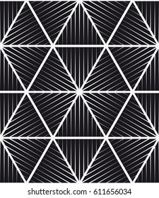 Vector seamless pattern. Modern stylish texture. Repeating geometric tiles. Composition with striped triangles.