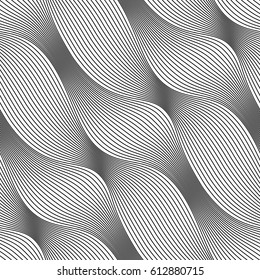 Vector seamless pattern. Modern stylish texture. Monochrome geometric pattern with thin threads.