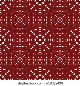 Vector seamless pattern. Modern stylish texture. Repeating geometric tracery. Contemporary graphic design. Red color Background.
