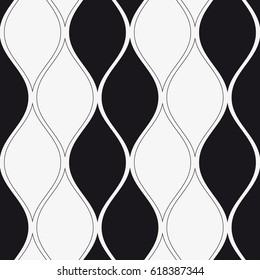 Vector seamless pattern. Modern stylish texture. Repeating geometric tiles with abstract grid of ovals.