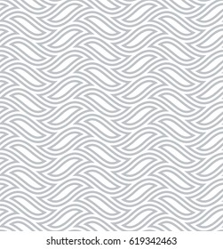 Vector seamless pattern. Modern stylish texture. Monochrome geometric pattern with wavy lines.