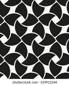 Vector seamless pattern. Modern stylish texture. Repetition of geometric tiles with abstract flowers.