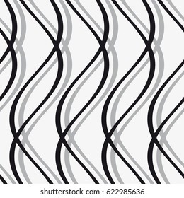 Vector seamless pattern. Modern stylish texture with wavy stripes. Geometric abstract background.