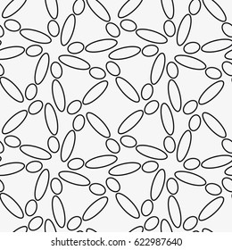 Vector seamless pattern. Modern stylish texture. Repetition of geometric tiles with a grid of deformed ovals.