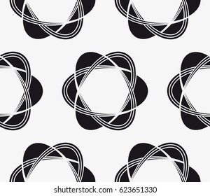 Vector seamless pattern. Modern stylish texture. Repetition of geometric tiles with abstract flowers.