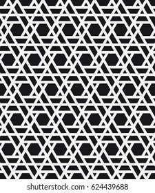 Vector seamless pattern. Modern stylish texture. Repetition of geometric tiles with a grid of rectangles of different shapes.