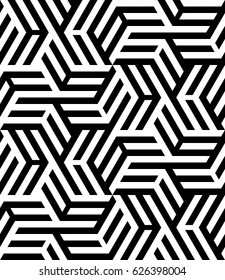 Vector seamless pattern. Modern stylish texture. Monochrome geometric pattern with hexagonal tiles