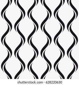 Vector seamless pattern. Modern stylish texture with wavy stripes. Geometric abstract background.