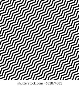 Vector seamless pattern. Modern stylish texture. Repeating geometric tiles with volume diagonal zigzag