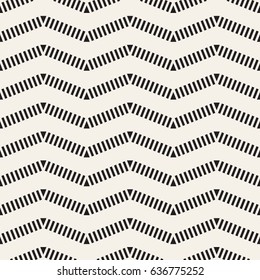 Vector seamless pattern. Modern stylish texture. Repeating geometric tiles with dotted zigzag.