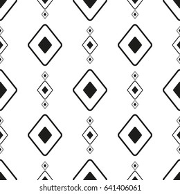 Vector seamless pattern. Modern stylish texture. Abstract geometric pattern with rhombuses line. A seamless vector background. Black and white graphic pattern.