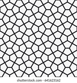 Vector seamless pattern. Modern stylish texture. Repeating geometric tiles with a grid of pentagons.