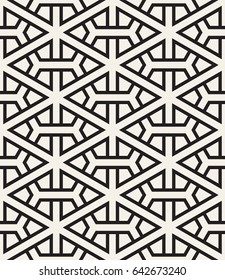 Vector seamless pattern. Modern stylish texture with monochrome bold chevron. Repeating geometric hexagonal grid. Simple graphic design.