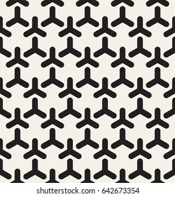 Vector seamless pattern. Modern stylish texture. Striped geometric tiles with triple elements.