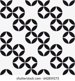Vector seamless pattern. Modern stylish texture. Repetition of the geometric tiles with crosses and circles.