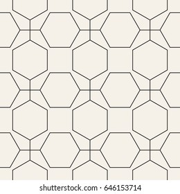 Vector seamless pattern. Modern stylish texture. Repeating geometric tiles with hexagonal linear grid