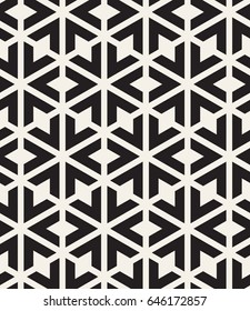 Vector seamless pattern. Modern stylish texture. Repeating geometric tiles with striped triangles. Hipster monochrome print. Trendy graphic design.