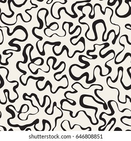 Vector seamless pattern. Modern stylish texture. Endless abstract stains. Monochrome modern background.